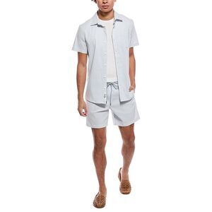 Mr. Swim Mens Mr.Swim  2Pc Seersucker Canana Swim Set, Blue